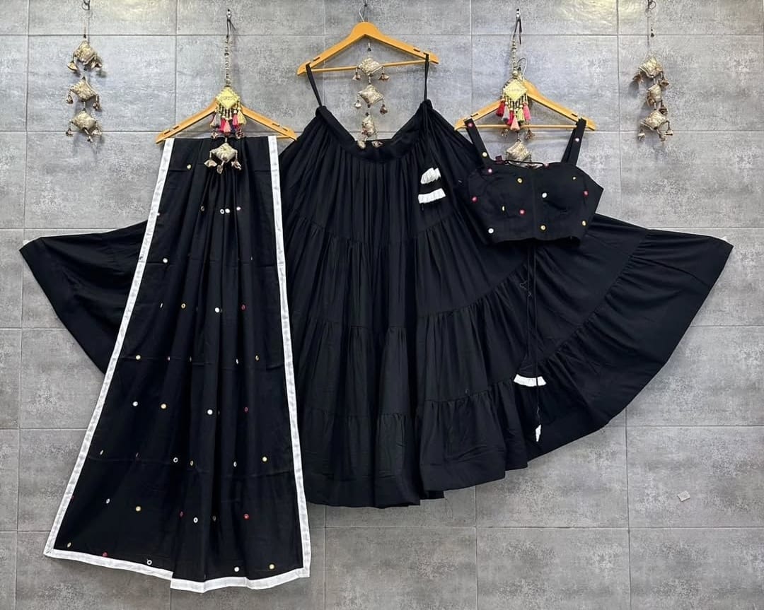 Black Embellished Ghagra Set